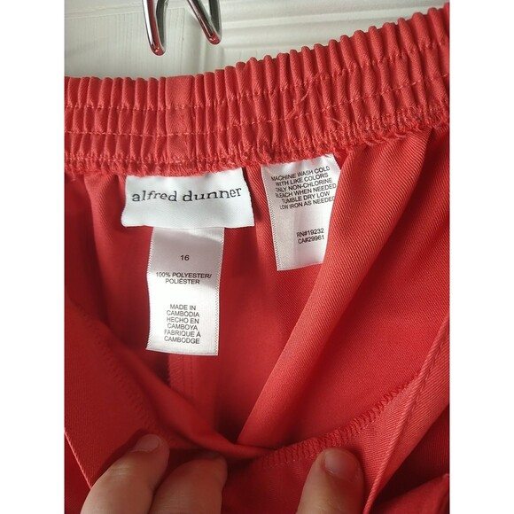 Alfred Dunner Woman 16 Coral Cropped Wide Leg Capri Flat Front Pocket Casual - Picture 6 of 7